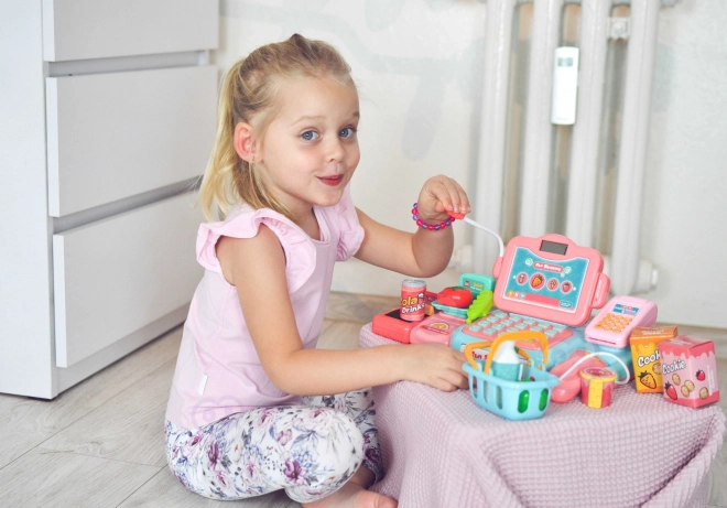 kassa voor kinderen met scanner, weegschaal en microfoon WOOPIE + 24 accessoires