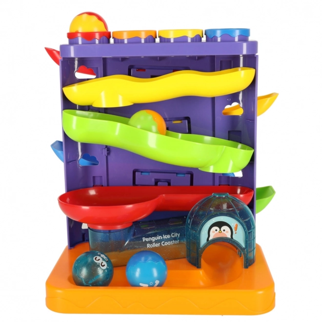 Kinder racebaan met hamer en knikkerbaan
