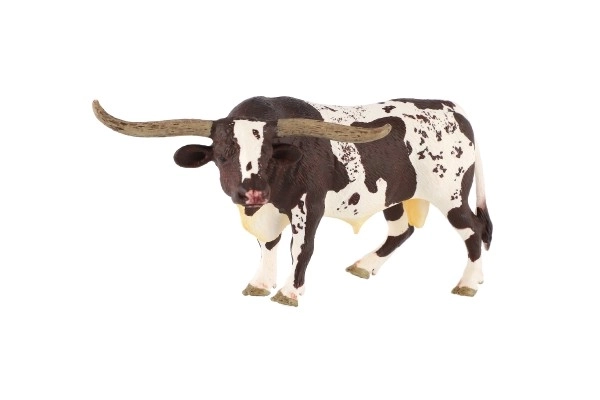 Stier lange hoorn Texas rund zooted plastic 15cm in zak