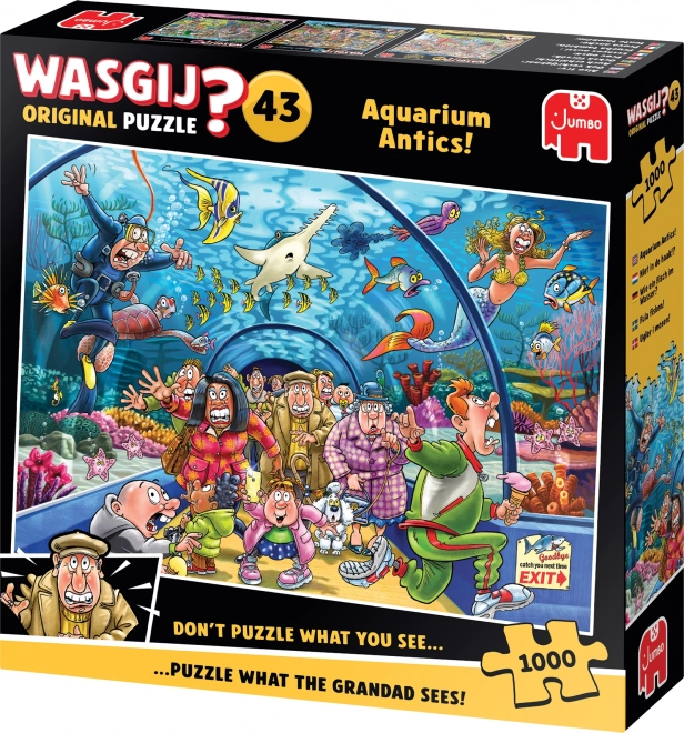 Jumbo puzzel Wasgij avonturen in het aquarium 1000 stukjes