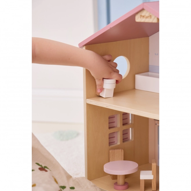 Grote houten poppenhuis met accessoires PolarB Viga