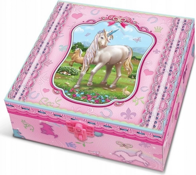 Pecoware Geschenkset in Schachtel mit Fächern – Einhörner