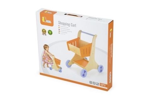 Wooden shopping cart for children 12m+