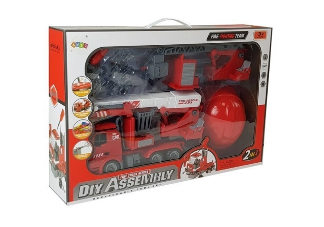 Set DIY Fire Truck 2-in-1 with Interchangeable Lifts