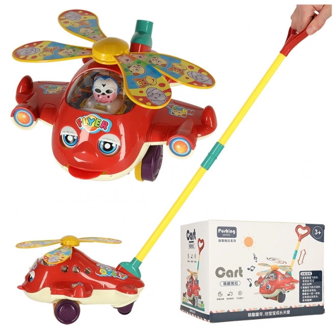 Kinder duw vliegtuig helikopter met geluid
