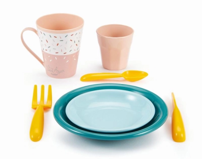 Buntes Kunststoff-Picknickgeschirr-Set