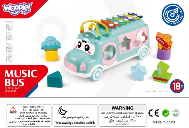 Voiture musicale avec trieur et xylophone vert Woopie