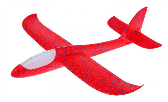 Polystyrene airplane model + movable stabilizer + lights – Red