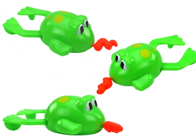 Groene zwemkikker - schroefspeeltje voor in bad