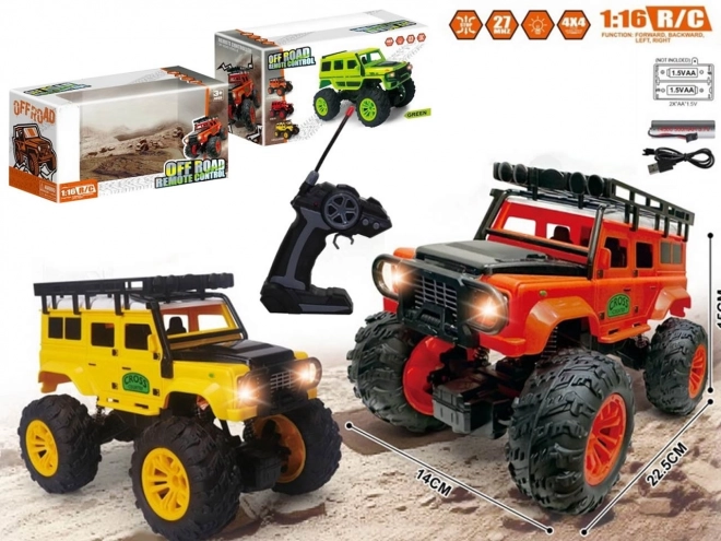 Auto R/C offroad met lichten en USB-opladen