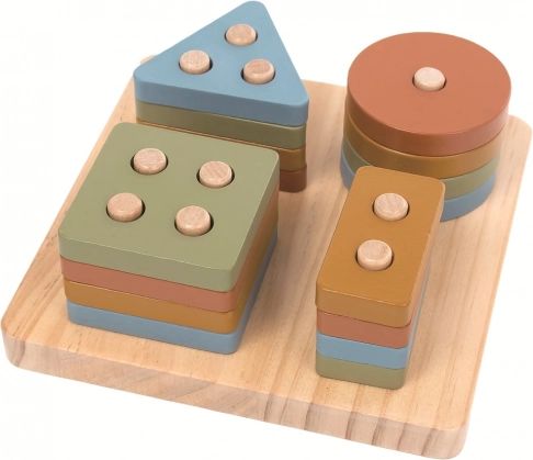 2kids wooden stacking colorful shapes