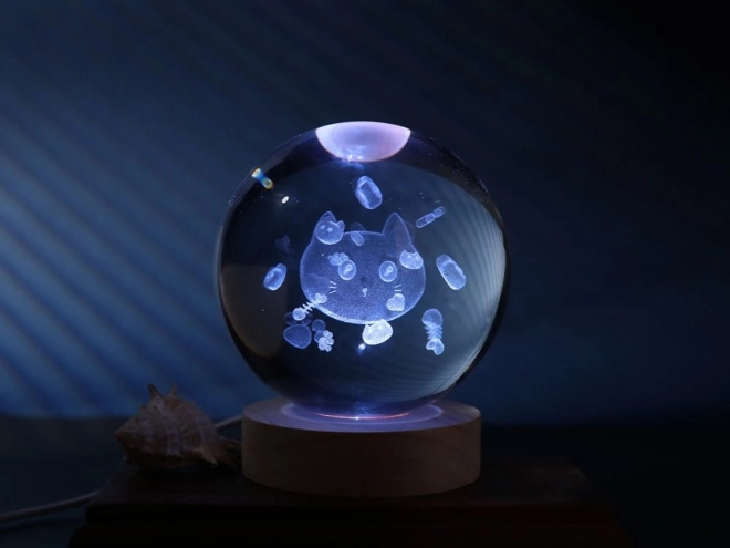 Kristallen lamp rond kat 10 cm