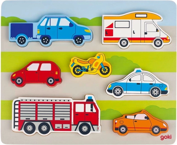 Goki Wooden Insert Puzzle – Vehicles