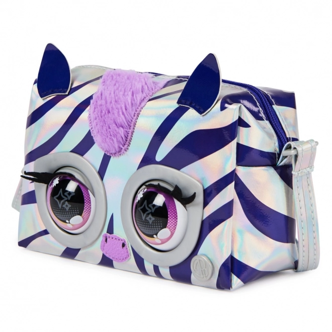 Metallische interaktive Handtasche Purse Pets Zebra