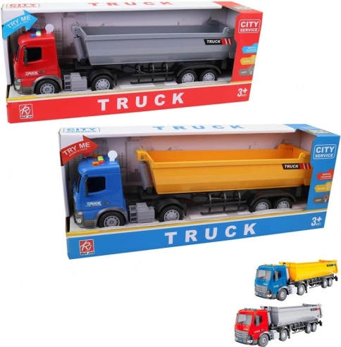 Vrachtwagen met vliegwiel met verlichting en geluid