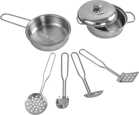 Batterie de cuisine et ustensiles en métal inclus