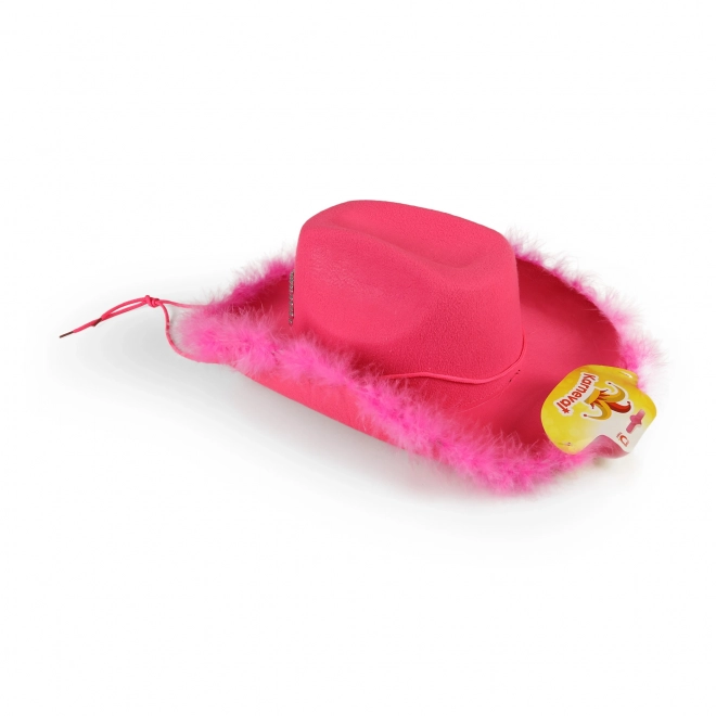 Roze dames cowboyhoed met kroon