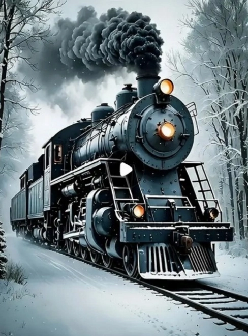 Diamantschilderen Winter Expres 30x40cm