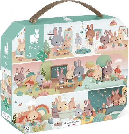 Janod Puzzle in a Suitcase My Day – 24 Pieces