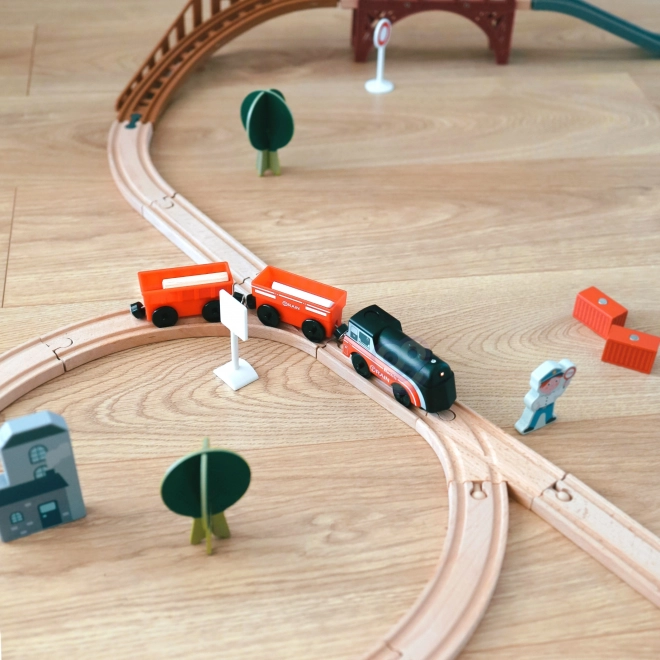 Elektrische locomotief met magnetische wagons