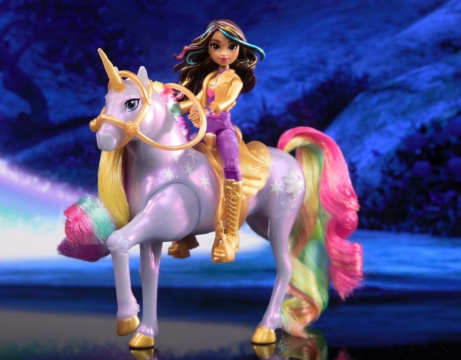 Sophia et Wildstar de l'Académie des Licornes avec lumière magique