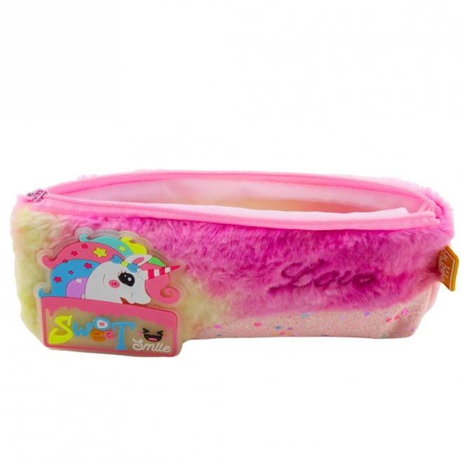 Plüsch Federmäppchen mit Einhorn rosa