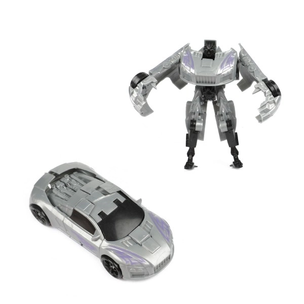 Transformer auto/robot plastic 10cm mix kleuren in plastic doos 5x10,5cm