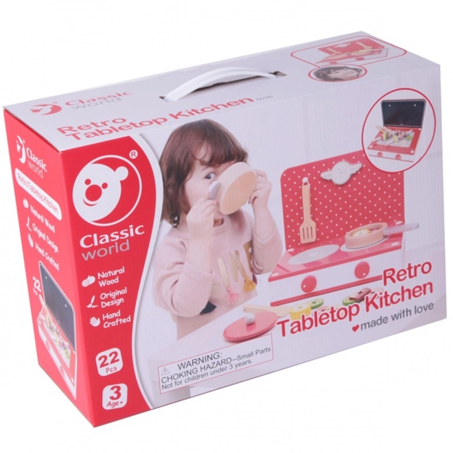 Holzküche 2-in-1 mit Grill und Herd für Kinder 22 Stück