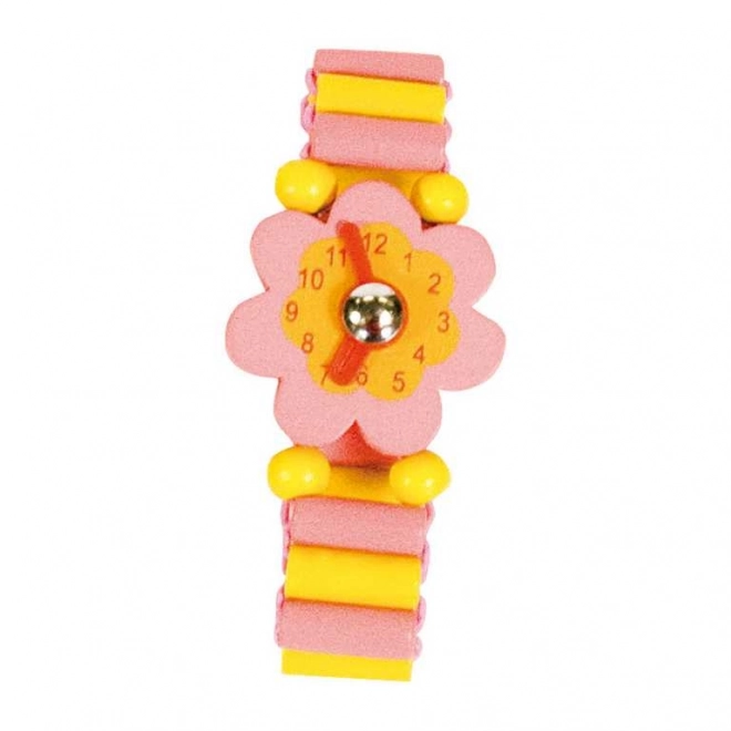 Bino Houten horloge roze