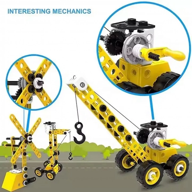 Woopie Bau-Fahrzeuge 8-in-1 Konstruktionsset Bausteine