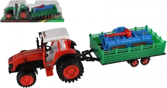 Tractor with Trailer and Rotary Tiller Plastic 52 cm with Flywheel