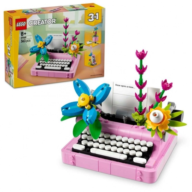 Bouwset voor kinderen - Typemachine met bloemen LEGO Creator 3in1