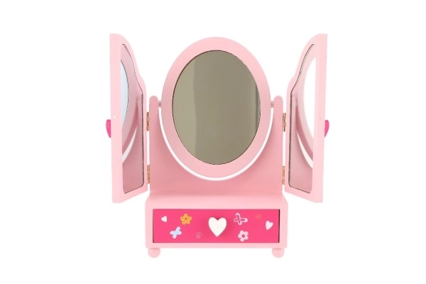 Spiegel sieradendoos Princess 3-delige lade hout 16x25x8cm in doos