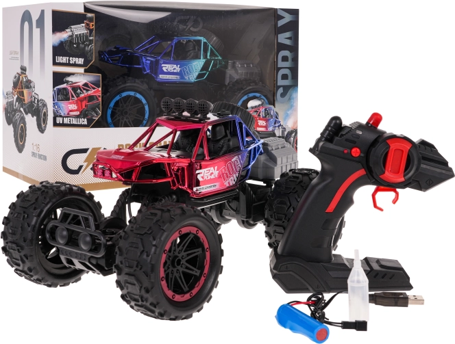 RC crawler REAL ROCK avec fonction fumée 1:16 – Rouge