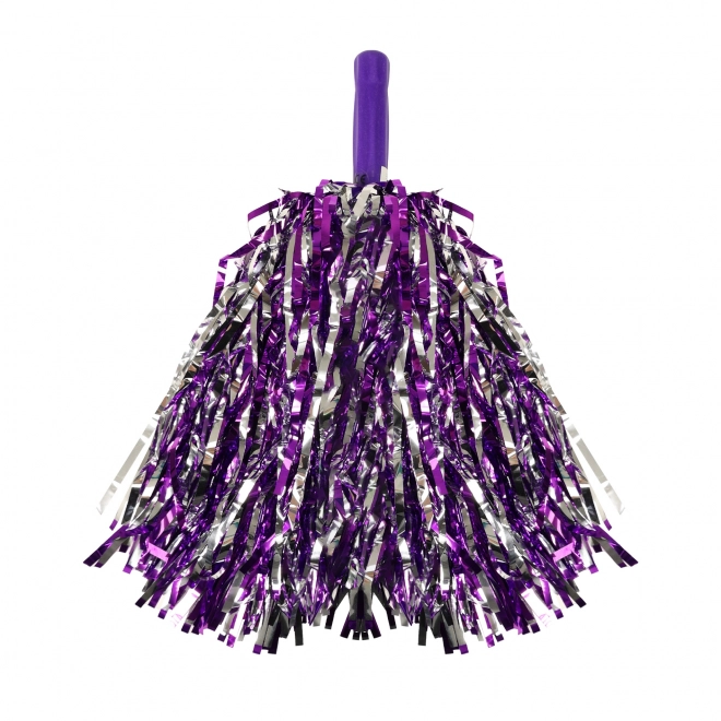 Waaier pom pom paars-zilver
