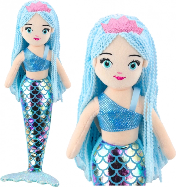 Plush Mermaid with Holographic Tail Blue 48cm