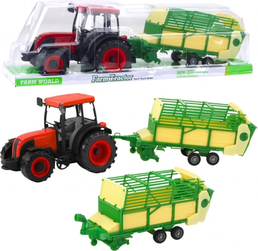 Kindertractor met aanhanger, rood 50 cm