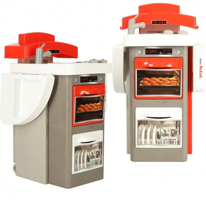 Kinderen elektronische plastic keuken met geluid inklapbaar rood + accessoires