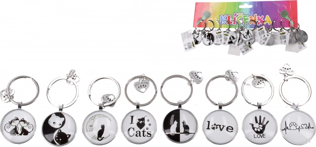 Keychain Cat Life Round