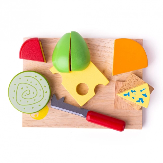 Bigjigs Toys Holz-Käse-Set auf Brett
