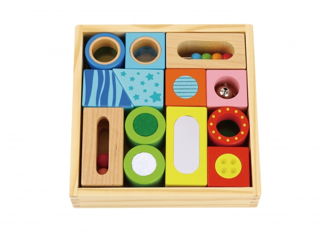 Tooky Toy Wooden Sensory Blocks Set