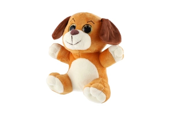 Pluche dier groot ogen 18 cm op kaart