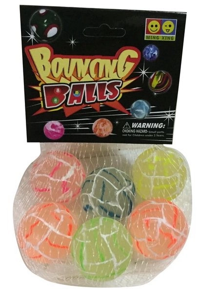 Gekleurde stuiterballen 6 st 3 cm