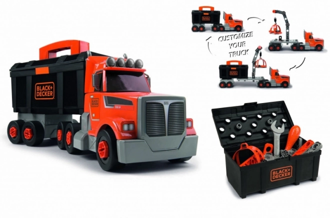 Smoby 3-in-1 Truck with Black+Decker Tools and Crane