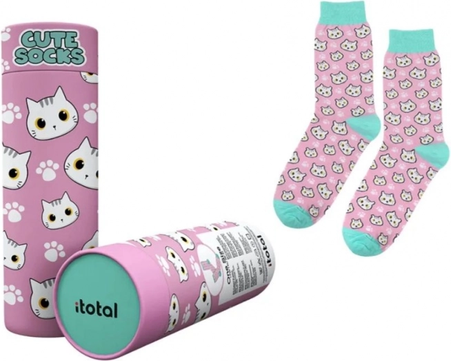 Rosa Baumwollsocken mit Kätzchen