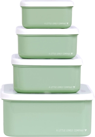 Set aus vier Snackboxen A Little Lovely Company – Grün