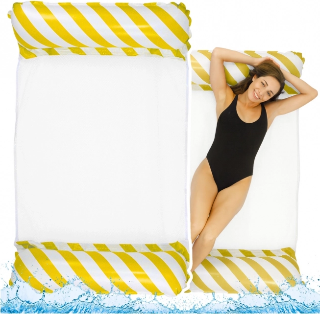 Inflatable Water Hammock White-Yellow 120x70cm