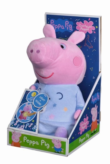 Peppa Big 2v1 pluchen knuffeldoek muziek en licht, blauw, 25 cm