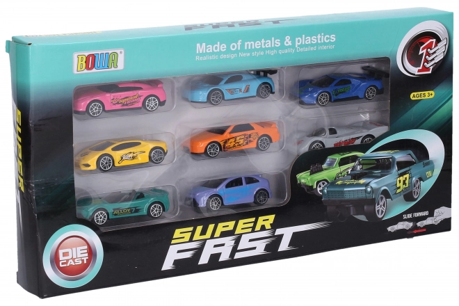 Set of 8 Metal Cars 7.5 cm
