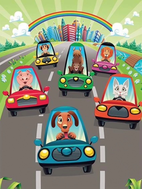 Art Puzzle houten legpuzzel Schattige Chauffeurs 100 stukjes